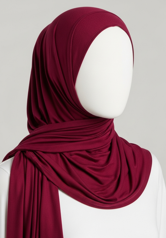 Crimson Bloom - Jersey Hijab