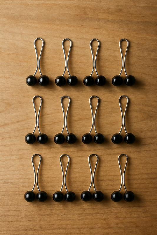 Dual Pearl Hijab Pins (Black 10 Pins)