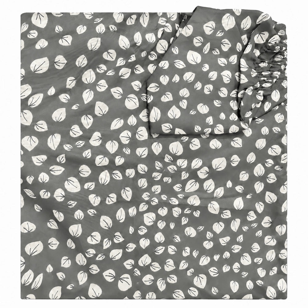 Grey Printed Namaz Chaddar for Women with Attached Veil