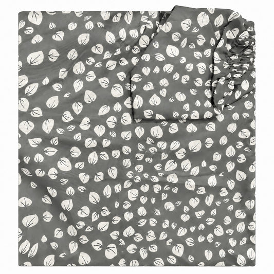 Grey Printed Namaz Chaddar for Women with Attached Veil