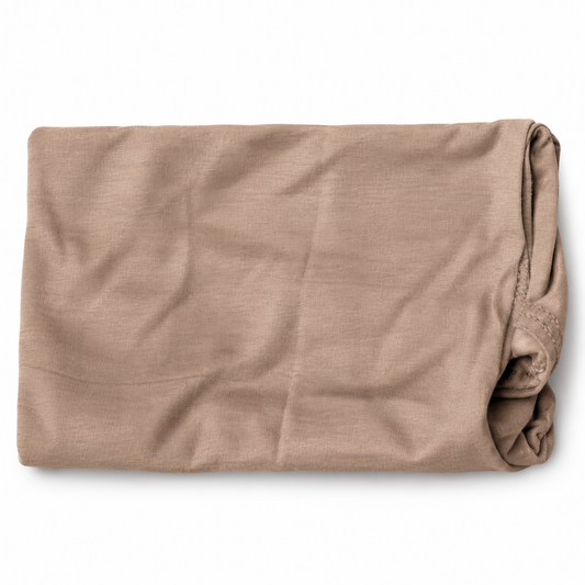 Camel Beige Kids Makhna Hijab – Pinless Ready-to-Wear Girls Hijab