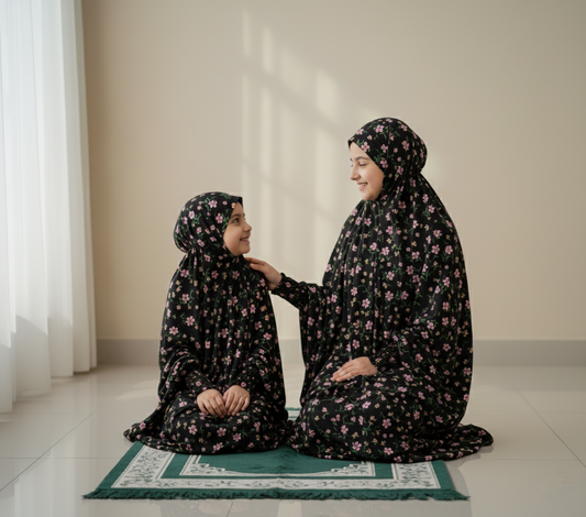 Fulk And Fawz - The Mother-Daughter  Duo Namaz Chaddar Set | Ready-to-Wear Namaz Chaddar