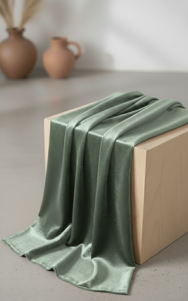 Light Green Silk Textured Hijab