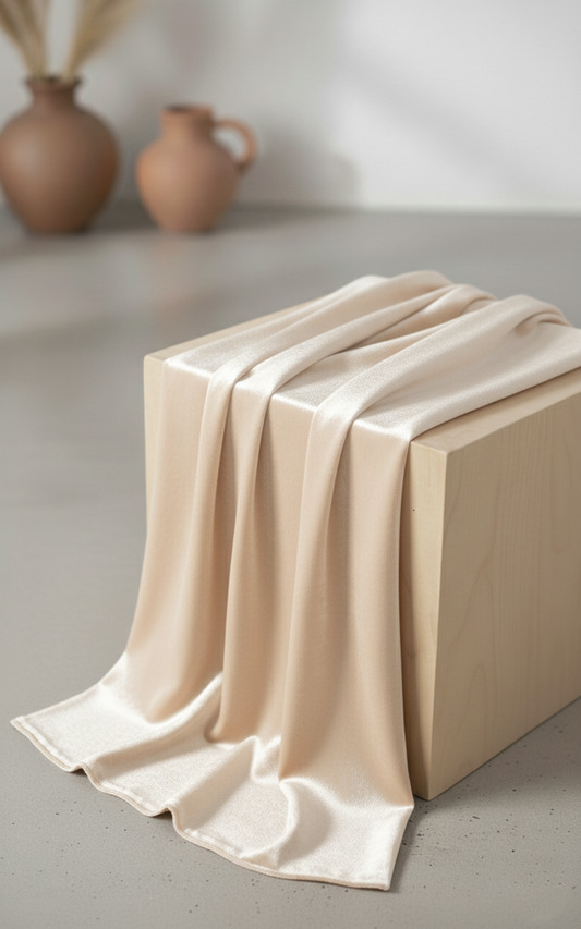 Cream Silk Textured Hijab