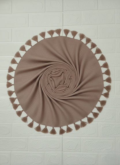 Soft Mocha Beige - Plain Lawn Tassels