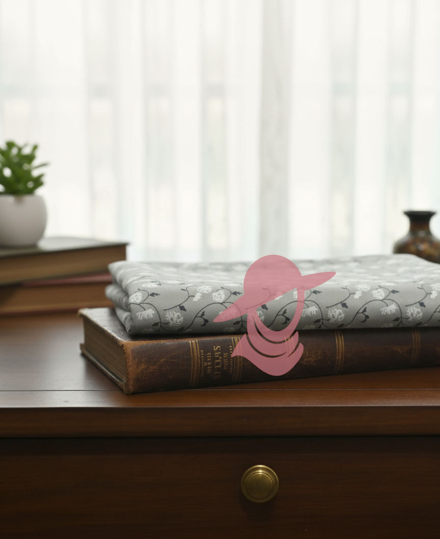 Modest Muslim Prayer Wear for Girls - Gray Leaves Age:7-12 Years