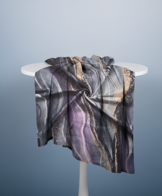 Grey Purple  - Printed Modal Hijab