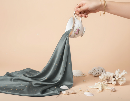 Gray - Rhinestones Silk