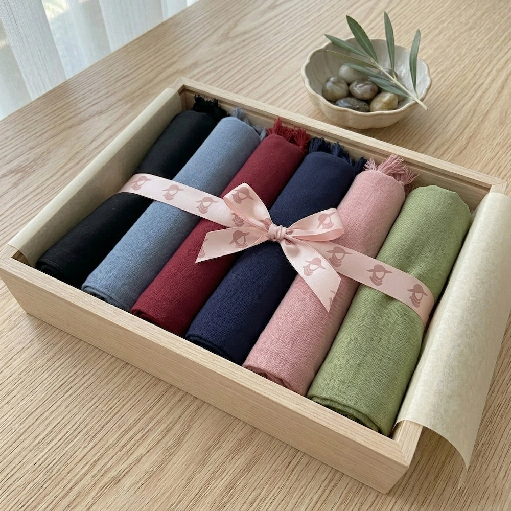 Buy 5 get 1 free lawn tassel hijab bundle soft breathable everyday hijabs Pakistan