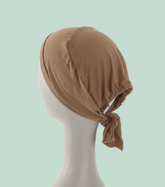 Light Brown Tie Back - Under scarf Tube Band