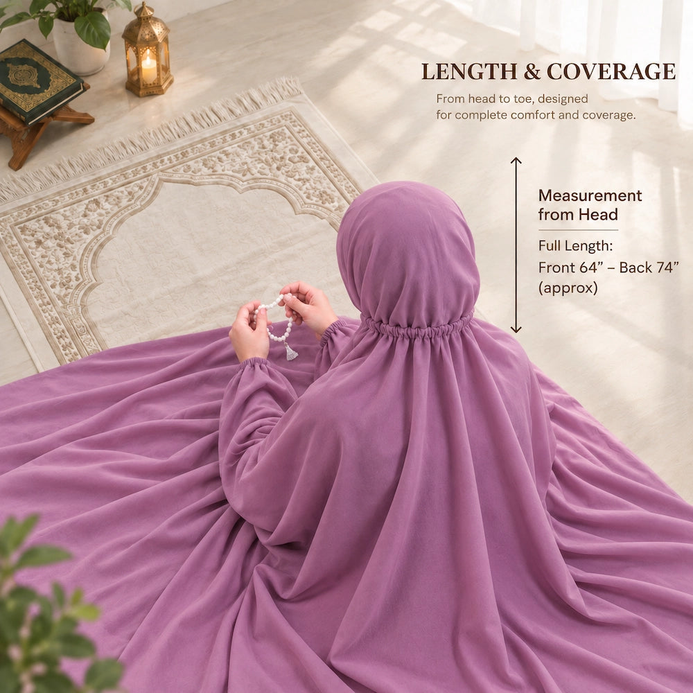 Mauve plain namaz chaddar for women