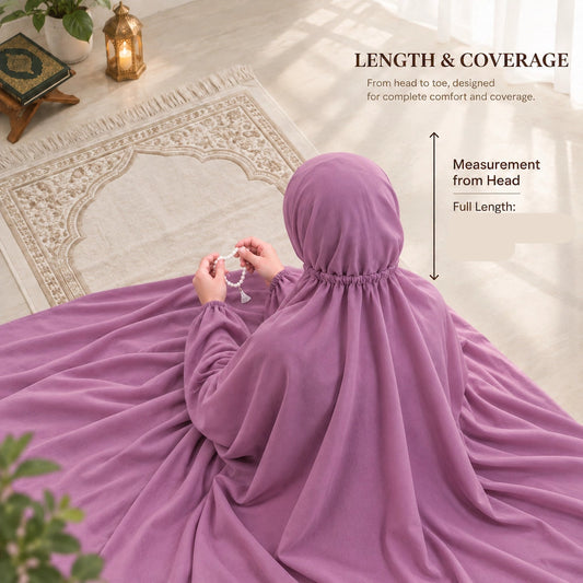 Mauve plain namaz chaddar for women