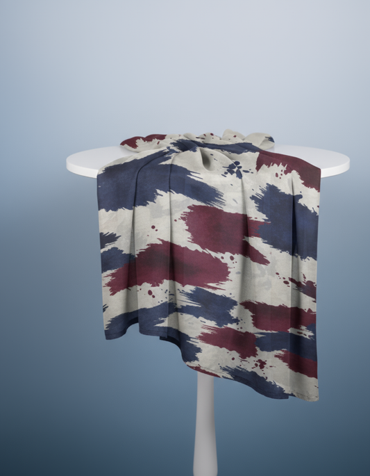 Navy Burgundy  - Printed Modal Hijab