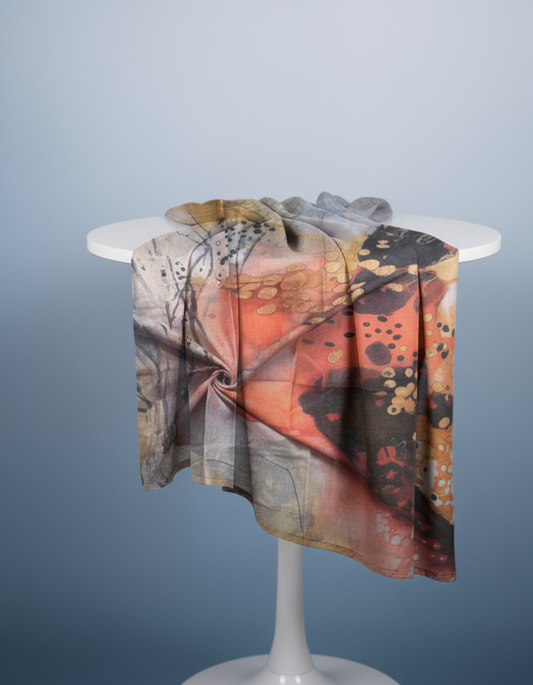 Orange Gold  - Printed Modal Hijab