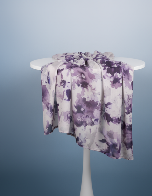 Purple Watercolor  - Printed Modal Hijab