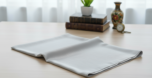 Silver Gray Matte Silk Hijab – Soft Matte Elegance