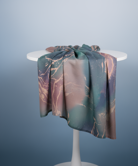 Teal Purple  - Printed Modal Hijab