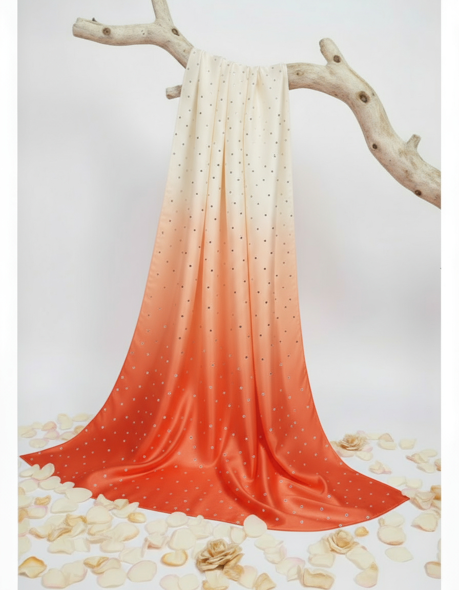 Three Tone Orange - Silk Ombre Rhinestones