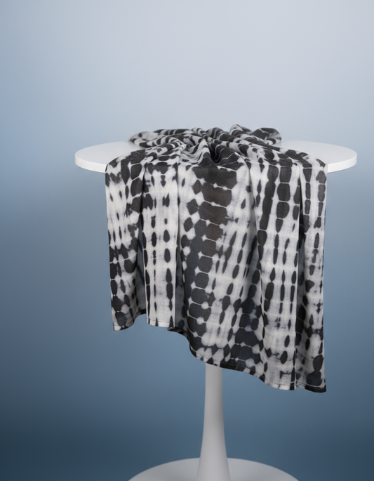 Black n White Tie n Dye - Printed Modal Hijab