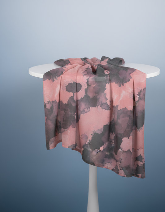 Pink Grey  - Printed Modal Hijab