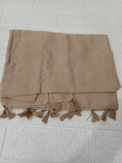 Soft Mocha Beige - Plain Lawn Tassels
