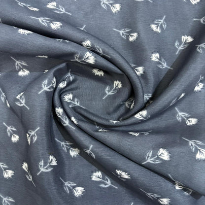 Matching Steel Blue Floral Mother & Daughter Namaz Chaddar Set