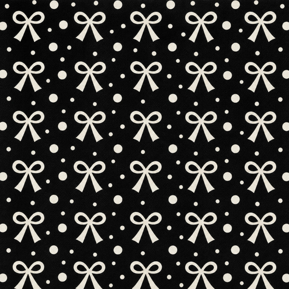 Black and white bow print women’s Namaz chaddar with attached veil and elastic sleeves