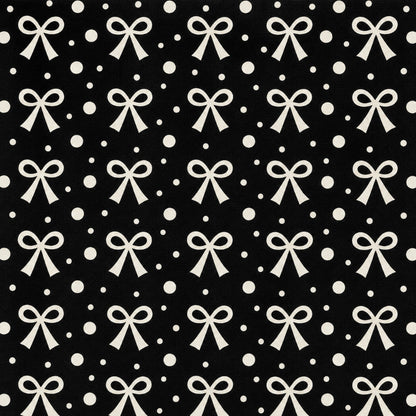 Black and white bow print women’s Namaz chaddar with attached veil and elastic sleeves