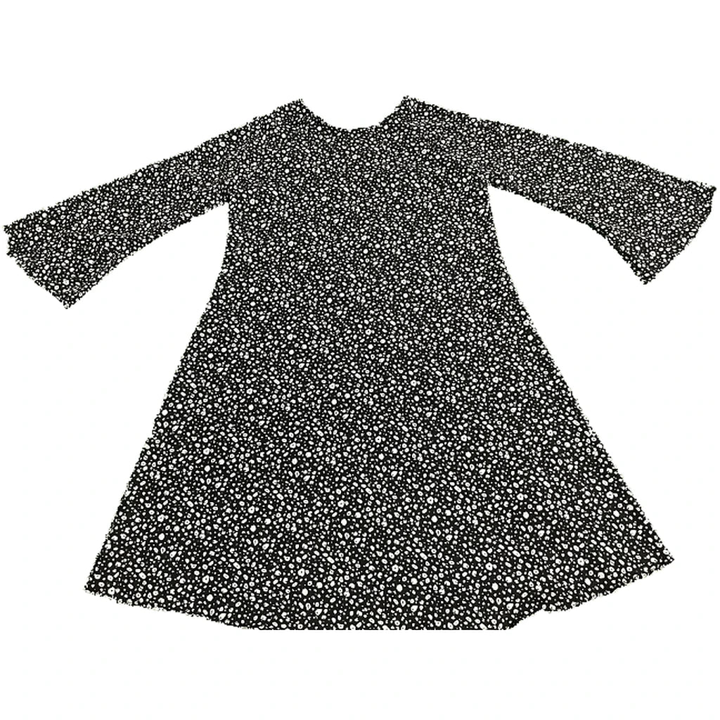 Black Micro Print Kids Abaya