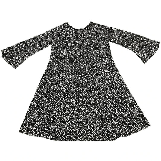 Black Micro Print Kids Abaya