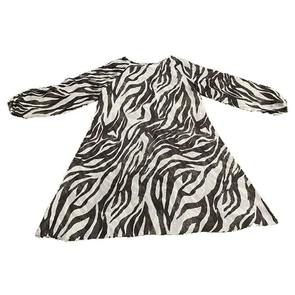 Black and White Zebra Print Kids Abaya