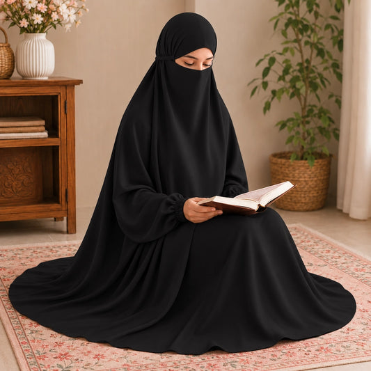 Black plain namaz chaddar for women