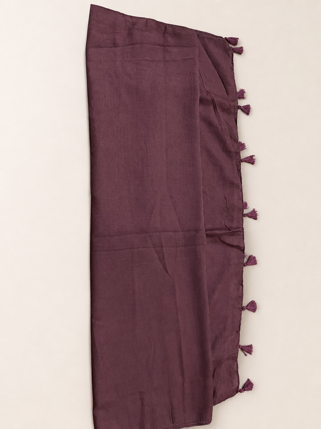 Plum Brown Lawn Tassel Hijab | Rich Everyday Elegance