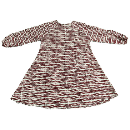 Ivory and Burgundy Leaf Motif Kids Abaya