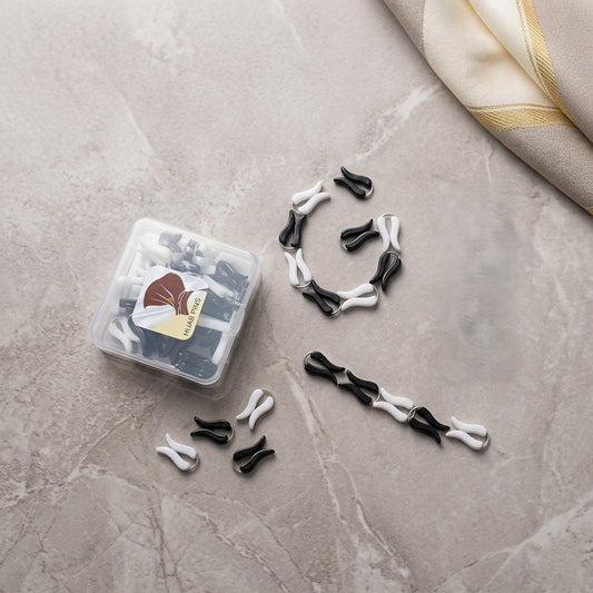 no snag butterfly hijab pins matte black white strong grip pack of 10 pakistan
