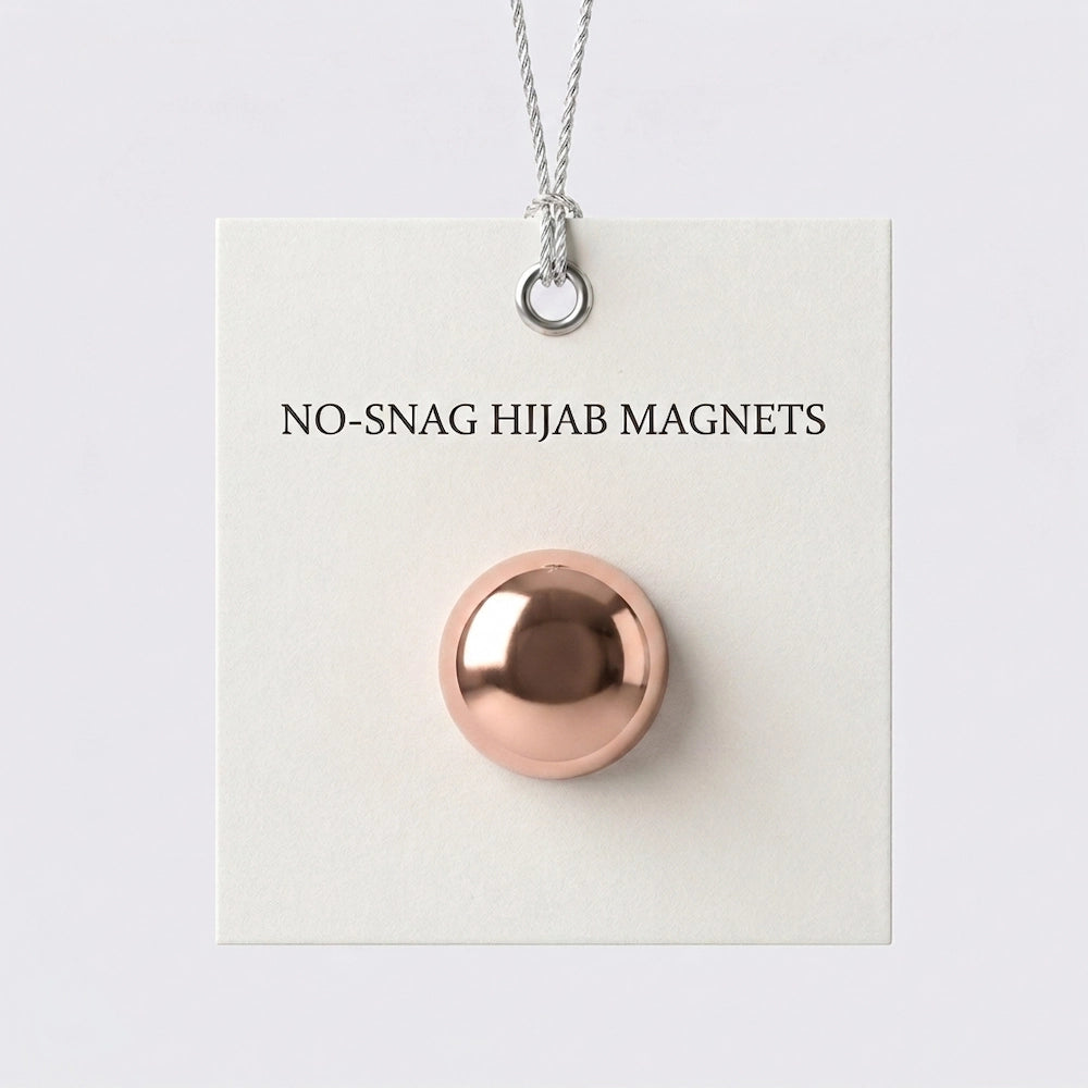 Rose gold round metallic hijab magnet

