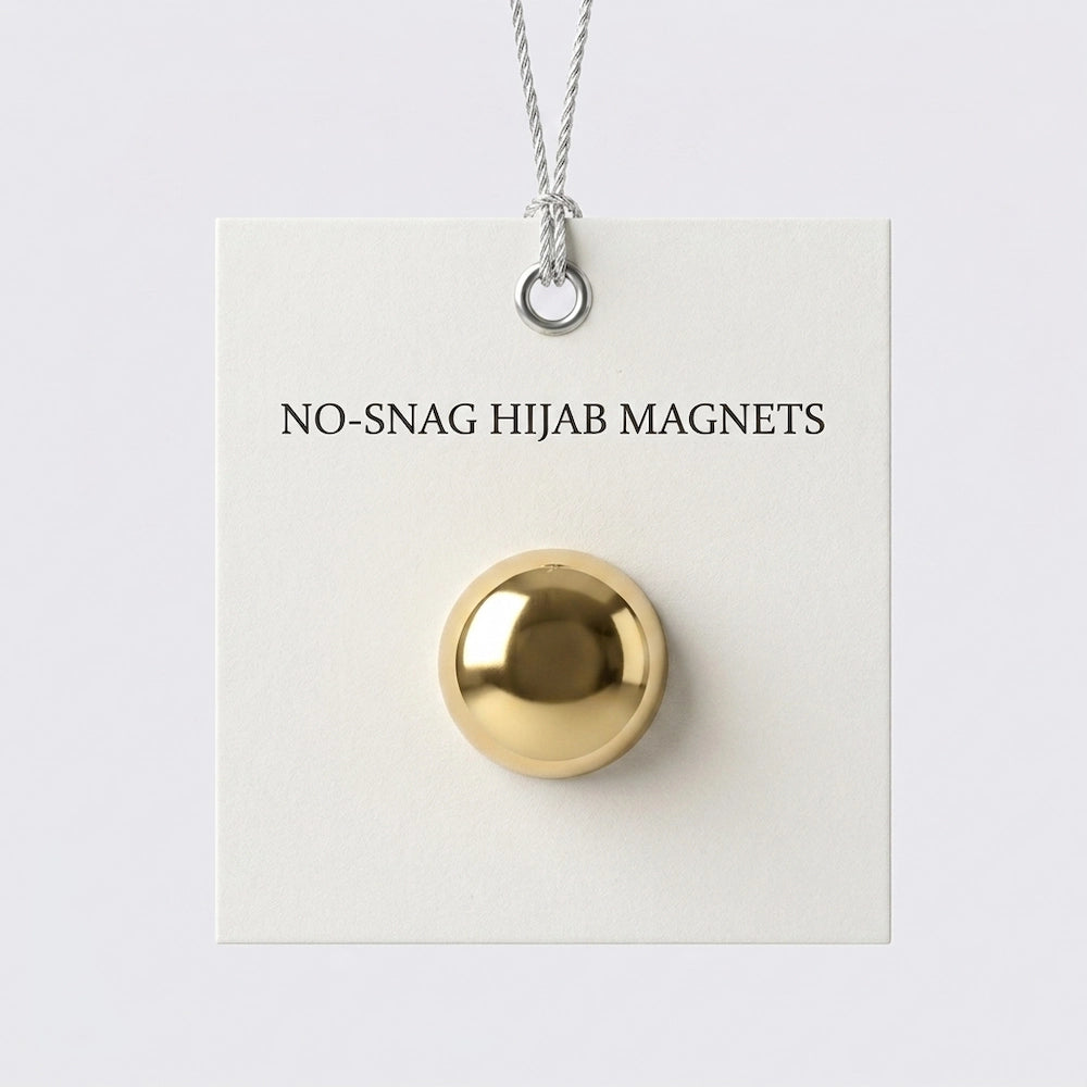 Golden round metallic hijab magnet for women
