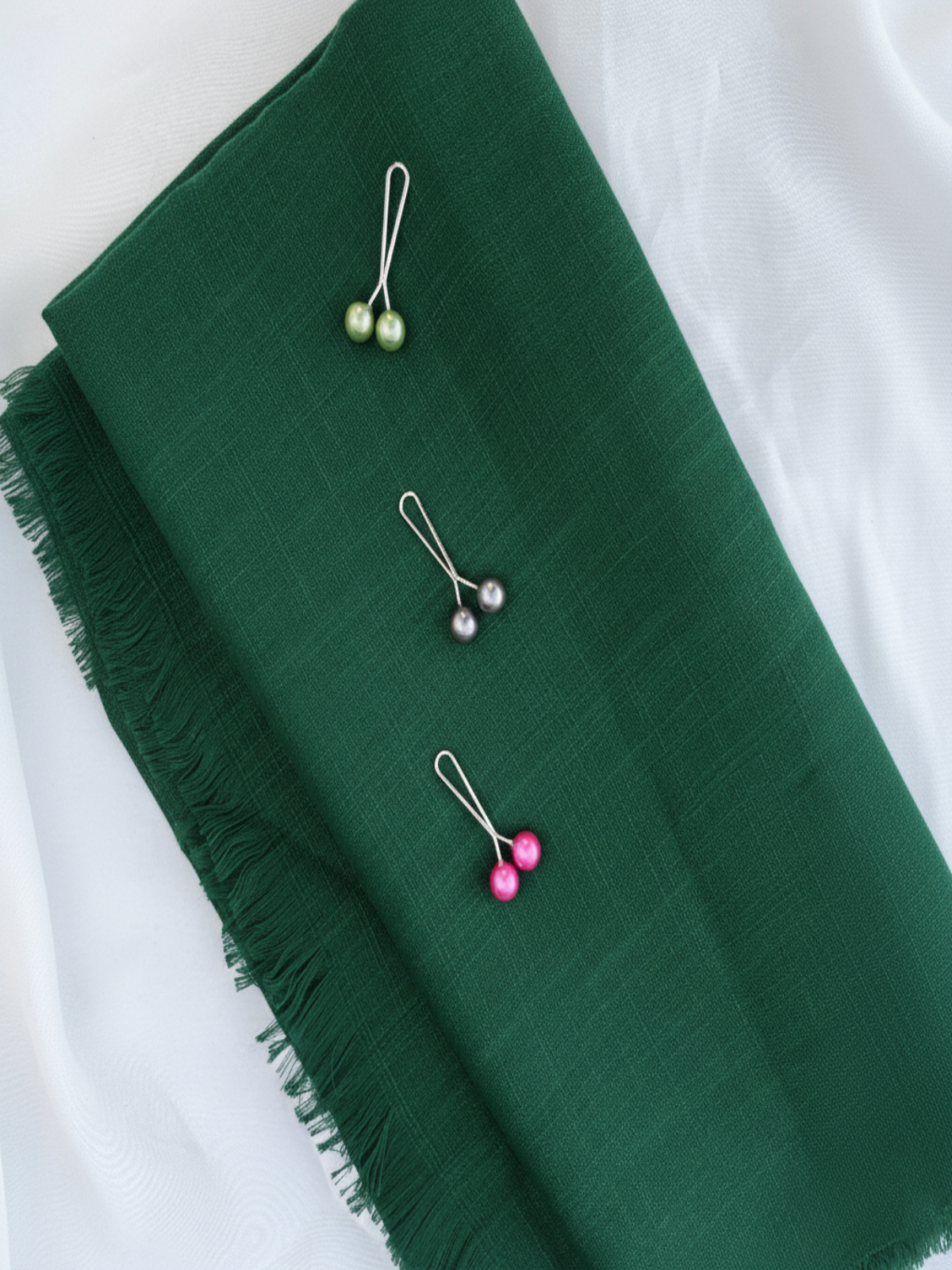 Green Turkish lawn hijab with breathable fabric and smooth drape
