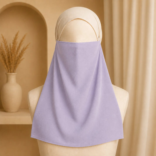 Lavender premium georgette tie back single niqaab