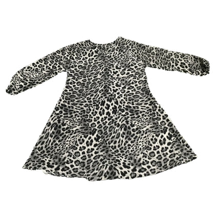 Grey and Black Leopard Print Kids Abaya