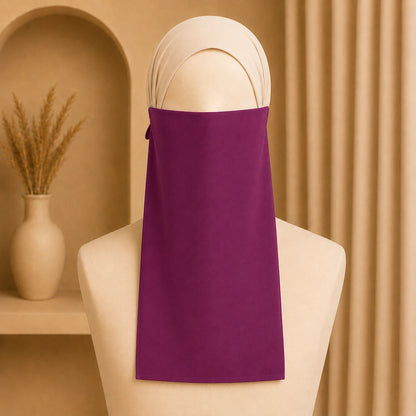 Plum georgette tie back niqaab
