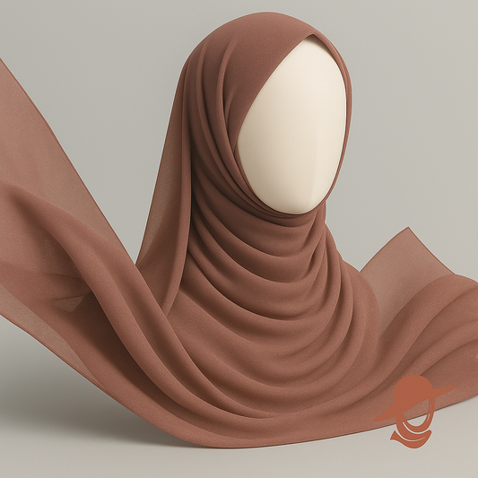 Mocha Brown - Crinkle Chiffon