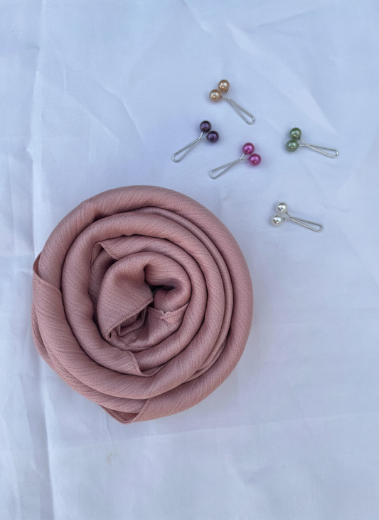 Crinkle Silk Hijab - Onion | Unique & Elegant