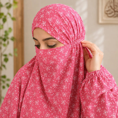 Pink Printed Namaz Chaddar for Women – Lightweight Prayer Chadar
