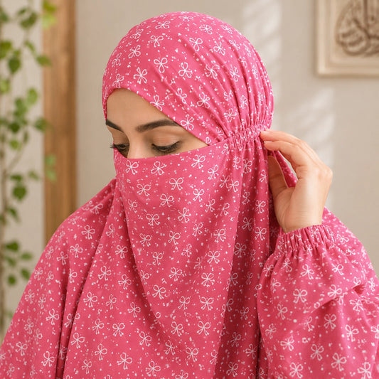Pink Printed Namaz Chaddar for Women – Lightweight Prayer Chadar