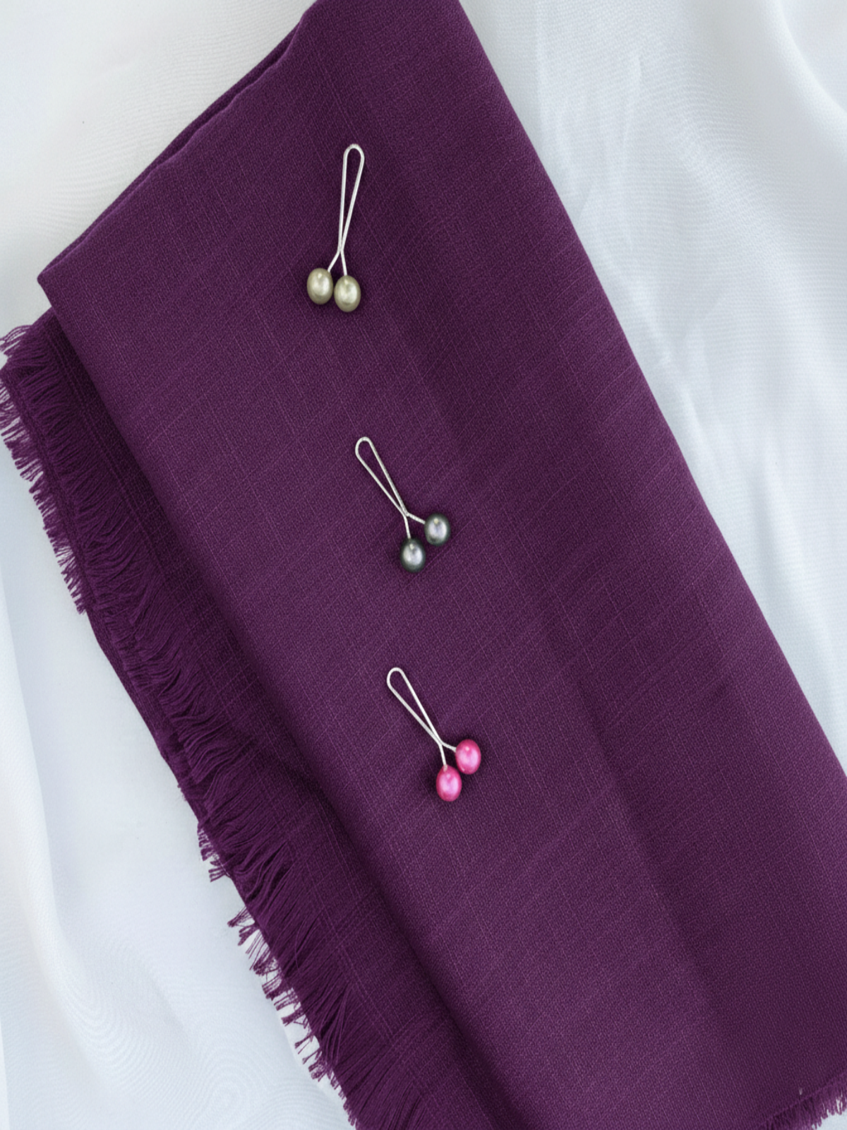 Purple Turkish lawn hijab with soft texture and elegant fall
