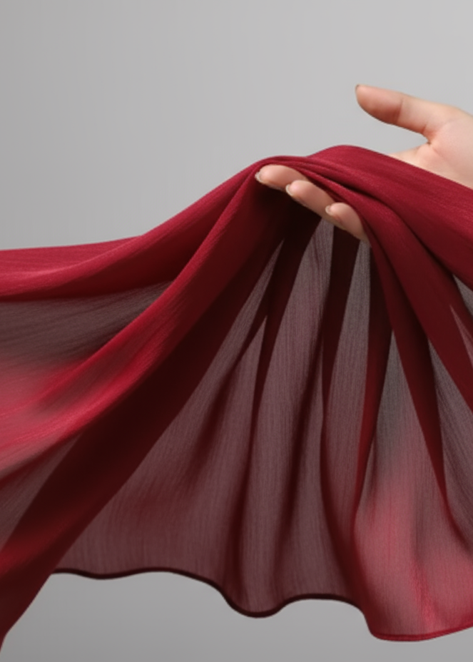 Red Wine Organza Silk Hijab – Soft, Elegant, Luxurious Silk
