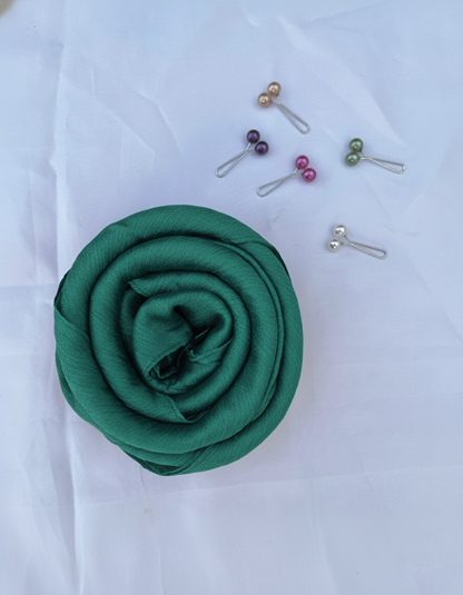 Crinkle Silk Hijab - Sea Foam | Fresh & Flowing