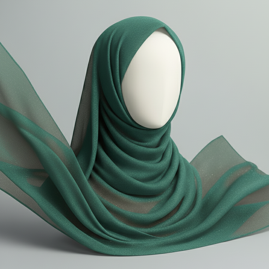 Crinkle Silk Hijab in Onion with Subtle Shimmer
