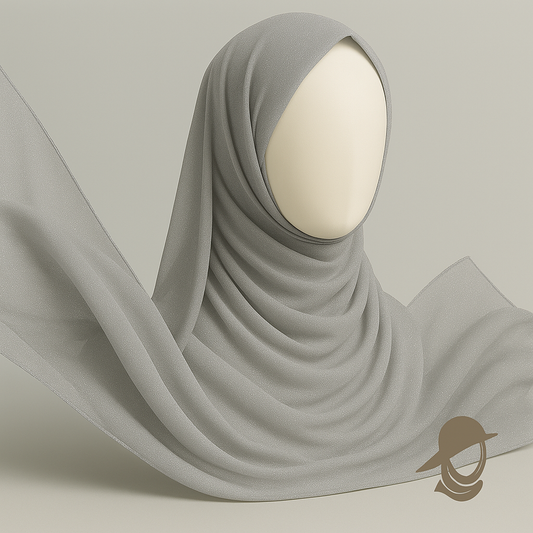 Shimmery Silver - Crinkle Chiffon